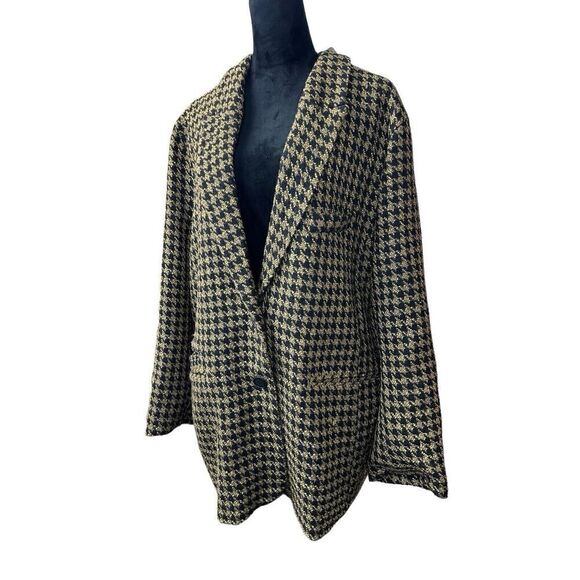 River Island houndstooth pattern Yellow Black sz 18 US Blazer - Picture 4 of 14